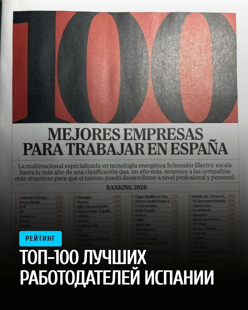 🇪🇸 ТОП 100 лучших работодателей Испании. Испанский журнал Actualidad Económica (El Mundo) опубликовал рейтинг компаний, наиболее привлекател
